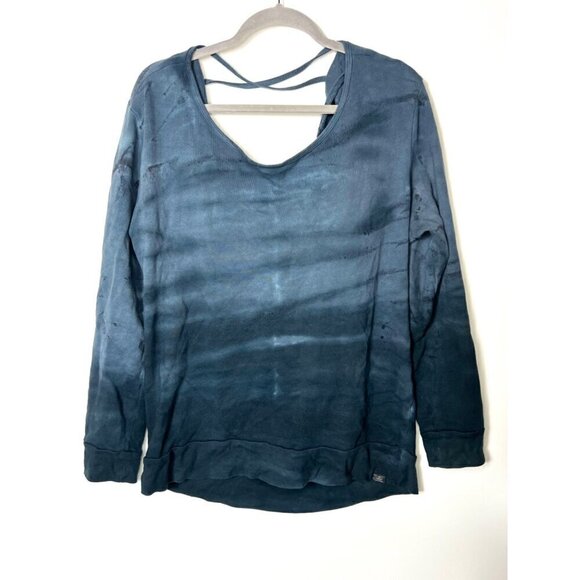 Prana drape back blue sweatshirt size medium - Picture 2 of 8